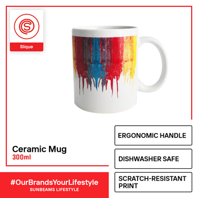 SLIQUE Premium Ceramic Mug Limited Edition Design 300ml Amazing Gift Idea For Any Occasion! (Melting Crayons)
