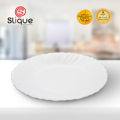 SLIQUE Premium Round Plate Freeze Resistant  7.5" Set of 4 Modern Italian Design Amazing Gift Idea For Any Occasion!