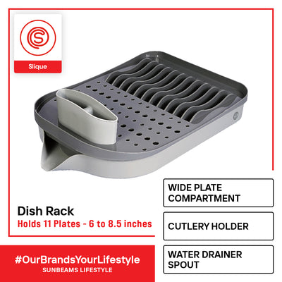 SLIQUE Premium Dish Rack w/ Drain Spout 47x32.5x12cm Kitchen Essential Amazing Gift Idea For Any Occasion!