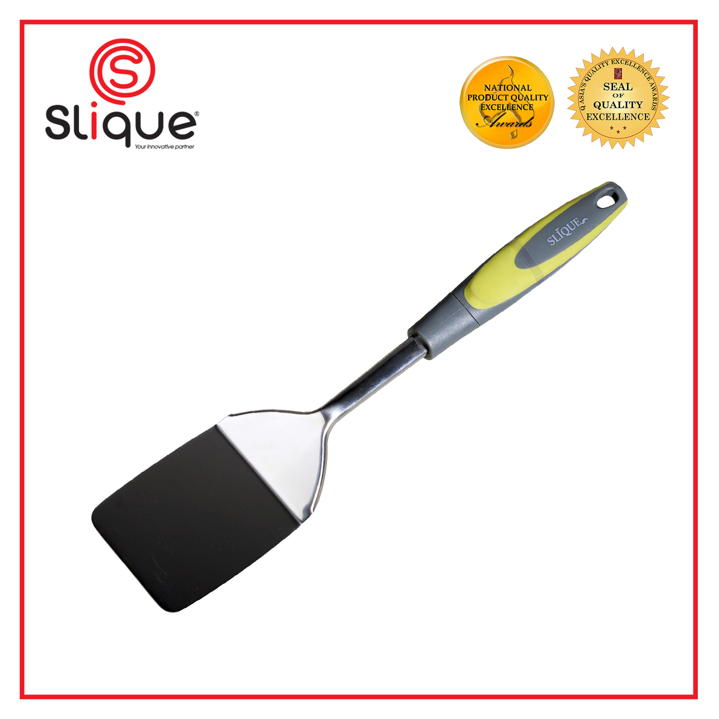 SLIQUE Premium 18/8 Stainless Steel Turner (Green)