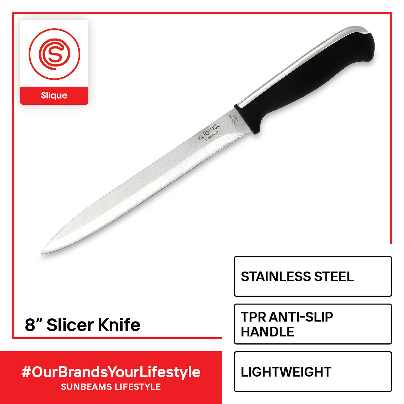 SLIQUE Premium Stainless Steel Slicer Knife 8 inches