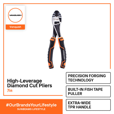 VANQUISH Premium | Heavy Duty | Professional High-Leverage Diamond Cut Pliers