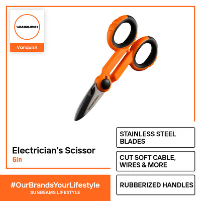 VANQUISH Electrician's Scissor Premium | Heavy Duty | Professional