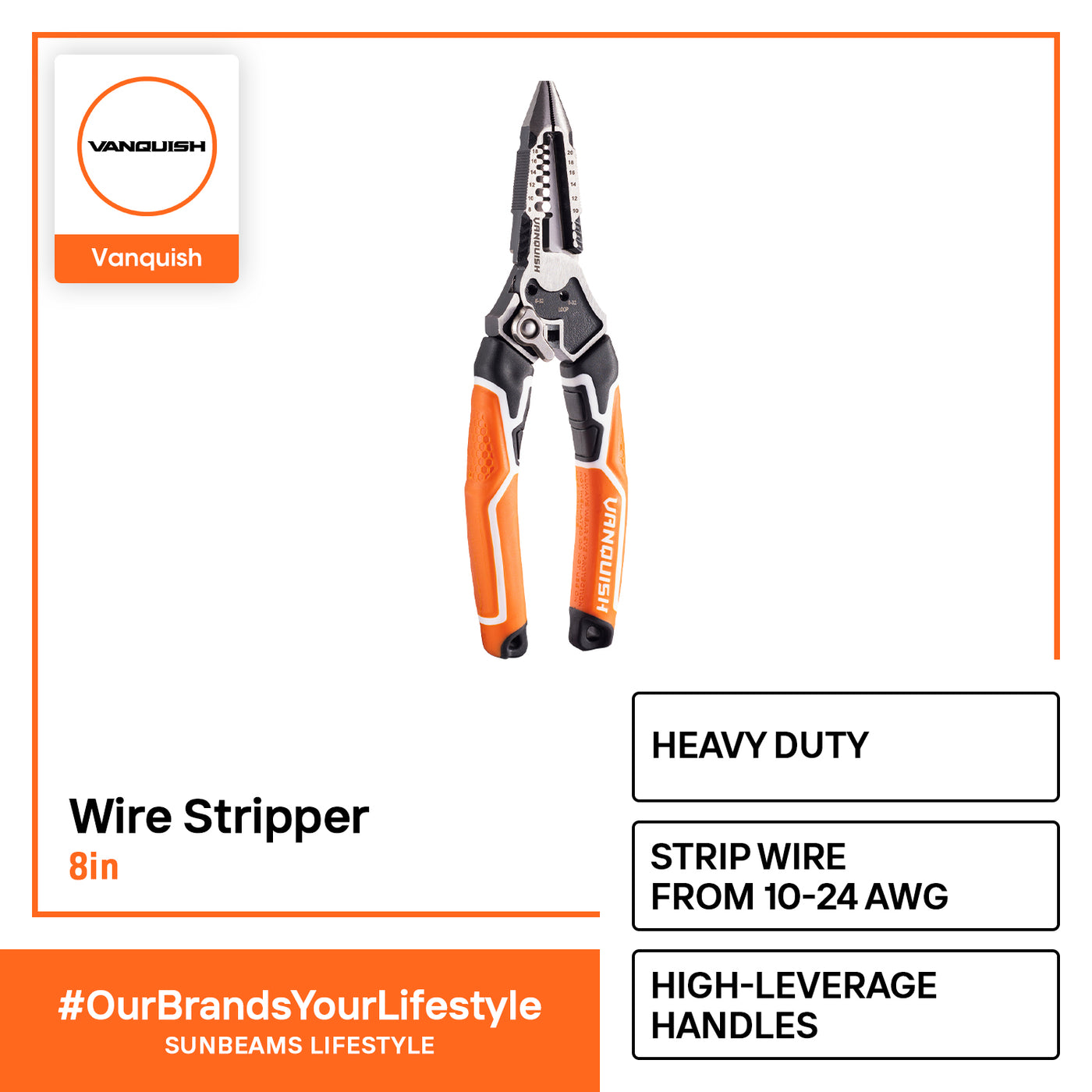 VANQUISH Wire Stripper Heavy-Duty Forged Premium | Heavy Duty | Professional