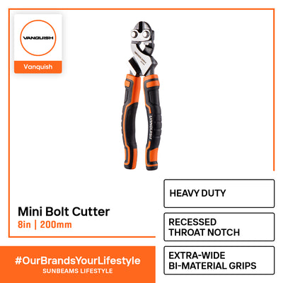 VANQUISH Mini Bolt Cutter 8 inch Premium | Heavy Duty | Professional