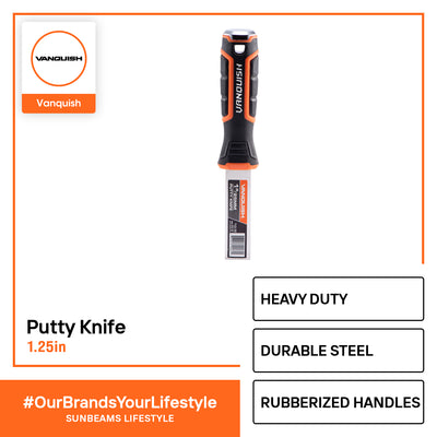VANQUISH Putty Knife, Flexible Blade Premium 1 1/2inch x 38mm | Heavy Duty | Professional