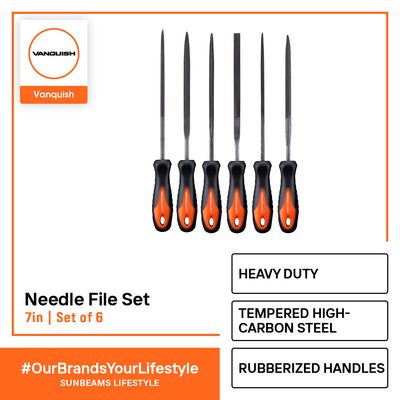 VANQUISH Premium Needle File Set, 6-Piece | Heavy Duty | Professional