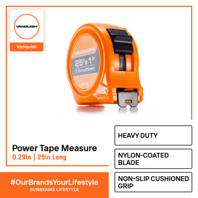 VANQUISH Power Tape Measure Premium | Heavy Duty | Professional