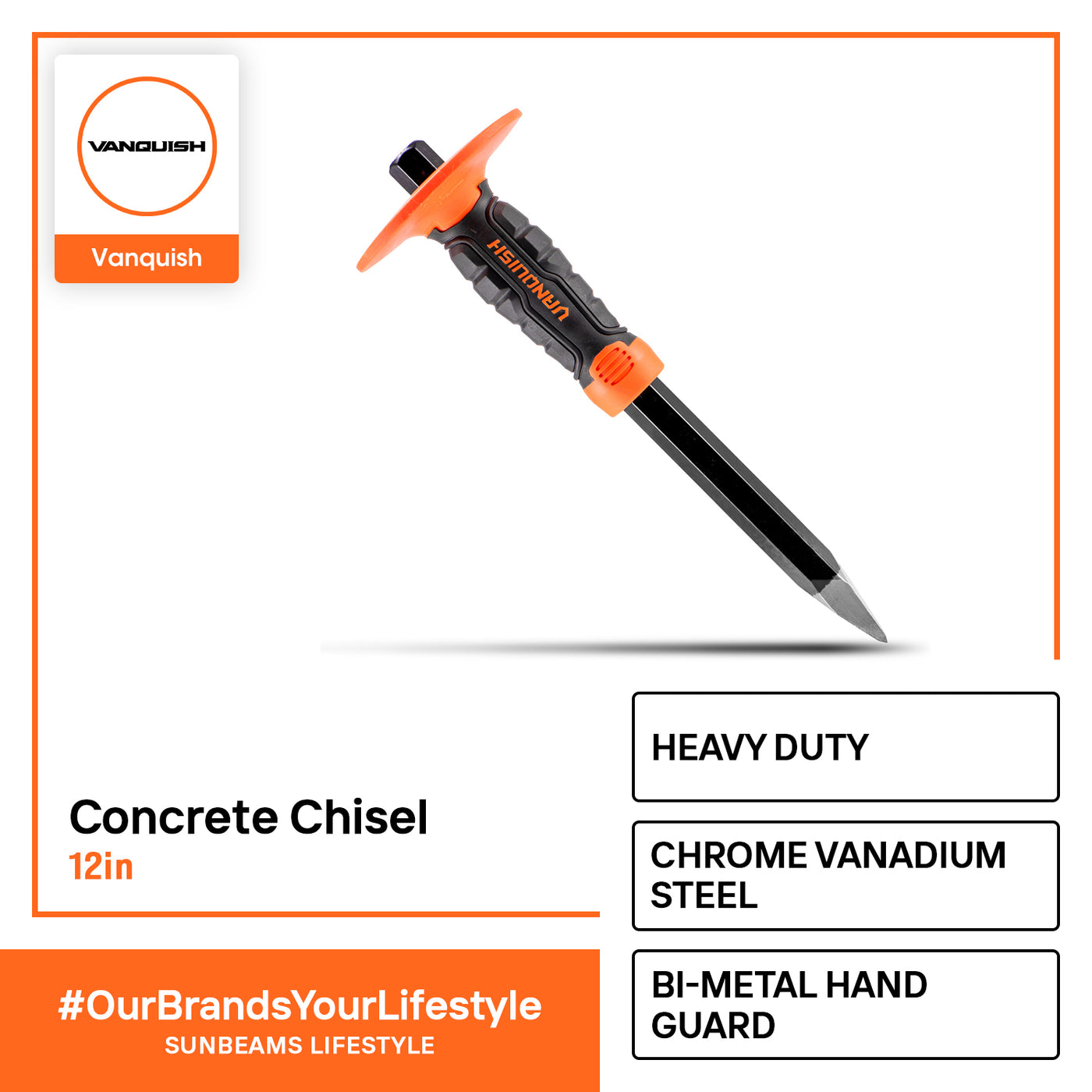 VANQUISH Chisel Premium | Heavy Duty | Professional Concrete Chisel