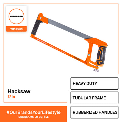 VANQUISH Hacksaw Premium | Heavy Duty | Professional Tubular Frame High Tension 12inch | 300mm