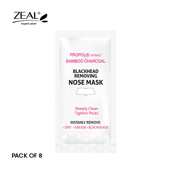 ZEAL Premium Nose Mask Skin Care Propolis Extract & Bamboo Charcoal Uproots Black Heads  Pack of 8 Amazing Gift Idea For Any Occasion!