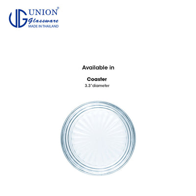 UNION GLASS Thailand Premium Clear Glass Coaster 3.5" 45ml Set of 12