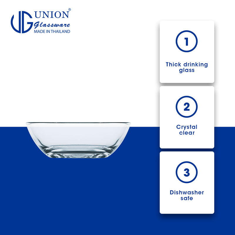 UNION GLASS Thailand Premium Clear Glass Bowl 105 ml | 3.5 oz | 3.5" Set of 6 Amazing Gift Idea For Any Occasion!