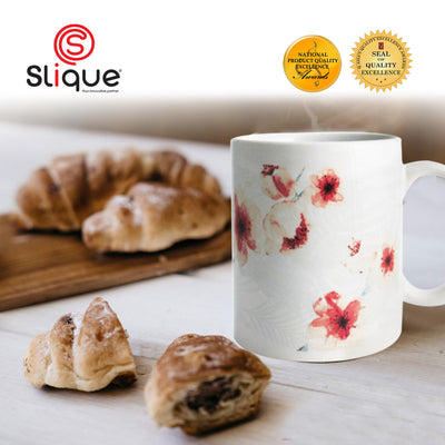 SLIQUE Premium Ceramic Mug Limited Edition Design 300ml Coffee Lovers Tea Lovers Modern Italian Design Amazing Gift Idea For Any Occasion! (Sakura)