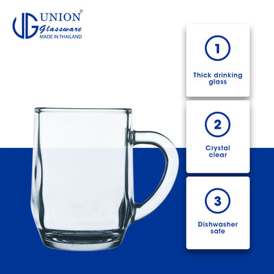 UNION GLASS Thailand Premium Clear Glass Mug 300ml Amazing Gift Idea For Any Occasion!