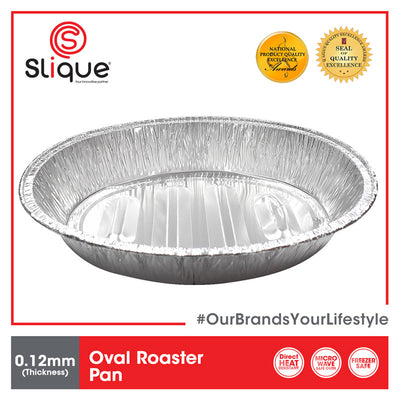 SLIQUE Premium Aluminum Foil Oval Roaster 46.5x35x9.5cm Set of 10 Amazing Gift Idea For Any Occasion!