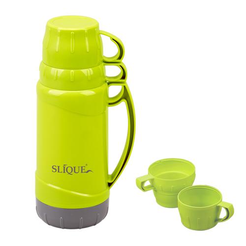 SLIQUE Premium Vacuum Flask with 2Cups 1000ml Amazing Gift Idea For Any Occasion! (Green)