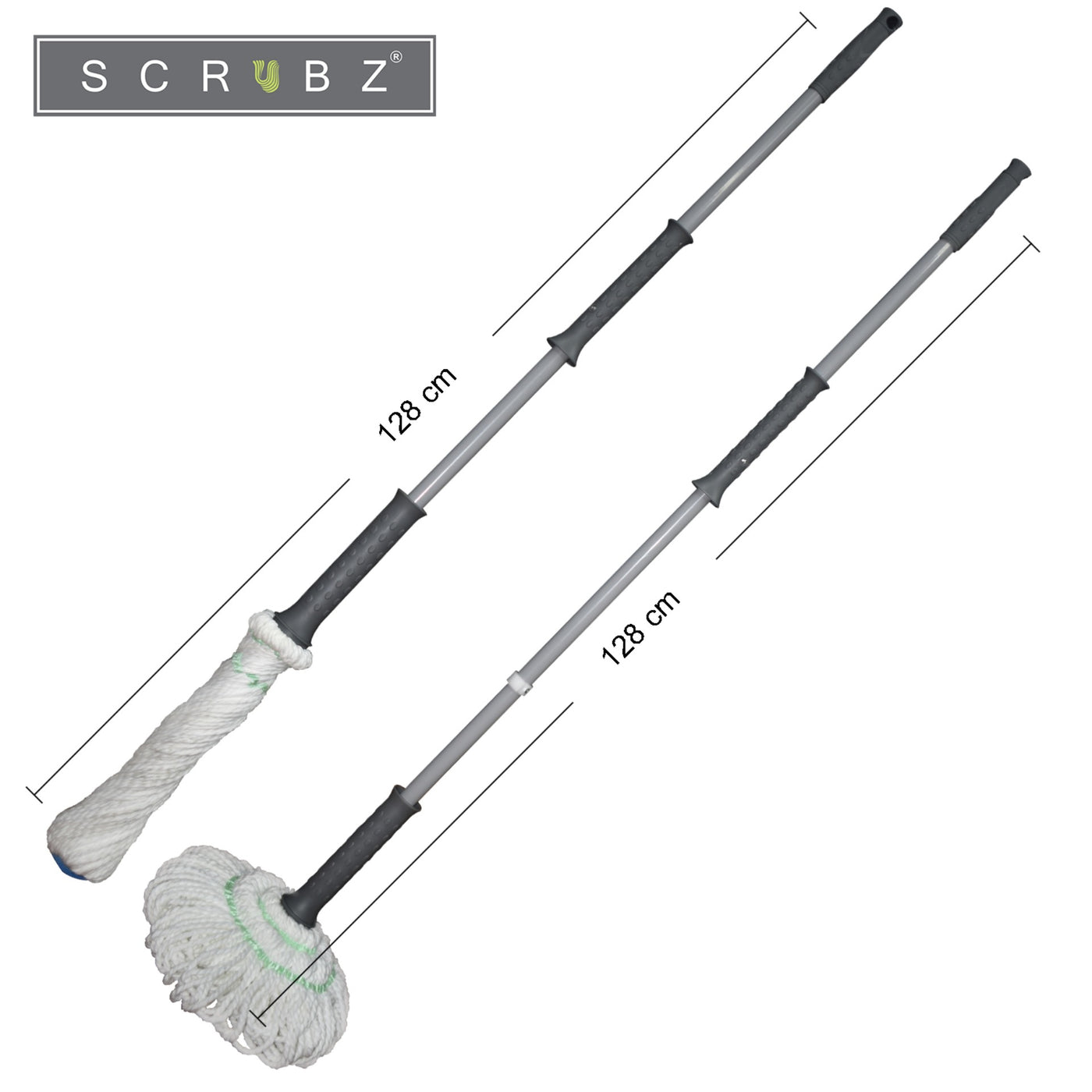 SCRUBZ Heavy Duty Cleaning Essentials Easy Grip Premium Microfiber Twist Mop Self-Wringing