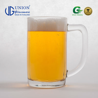 UNION GLASS Thailand Premium Clear Glass Beer Mug Beer Lovers 500ml Set of 6