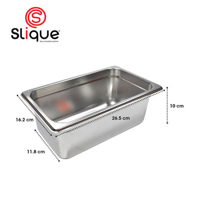 SLIQUE Premium Stainless Steel 1x4 Food Pan 30cm