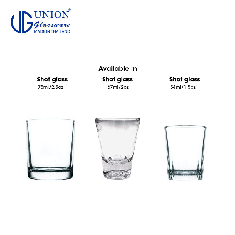 UNION GLASS Thailand Premium Clear Glass Shot Glass 60ml Set of 6 Amazing Gift Idea For Any Occasion!