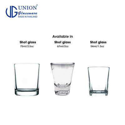 UNION GLASS Thailand Premium Clear Glass Shot Glass 60ml Set of 6