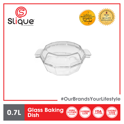 SLIQUE Premium Borosilicate Hexagon Glass Baking Dish Microwave & Oven Safe Baking Essentials 700ml Amazing Gift Idea For Any Occasion!