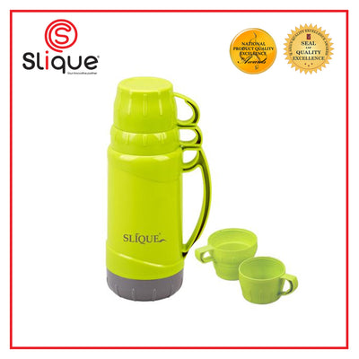 SLIQUE Premium Vacuum Flask with 2Cups 1000ml Amazing Gift Idea For Any Occasion! (Green)