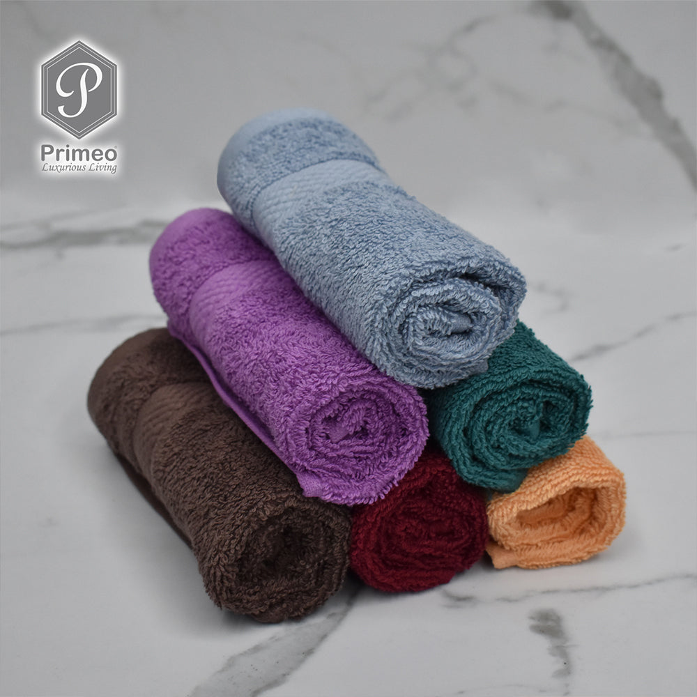 INFINITE by PRIMEO Face Towel Ring Spun Carded 100% Cotton 500gsm 12x12" Buy One Get One Soft High Absorbent Amazing Gift Idea for Any Occasion!