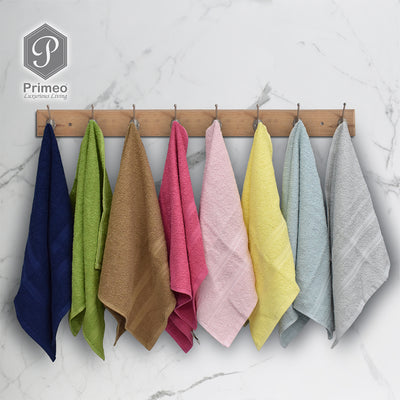 PRIMEO MY BASICS Hand Towel Premium Open End Yarn 100%Cotton 390gsm 16x26" Buy One Get One Soft High Absorbent Amazing Gift Idea For Any Occasion!