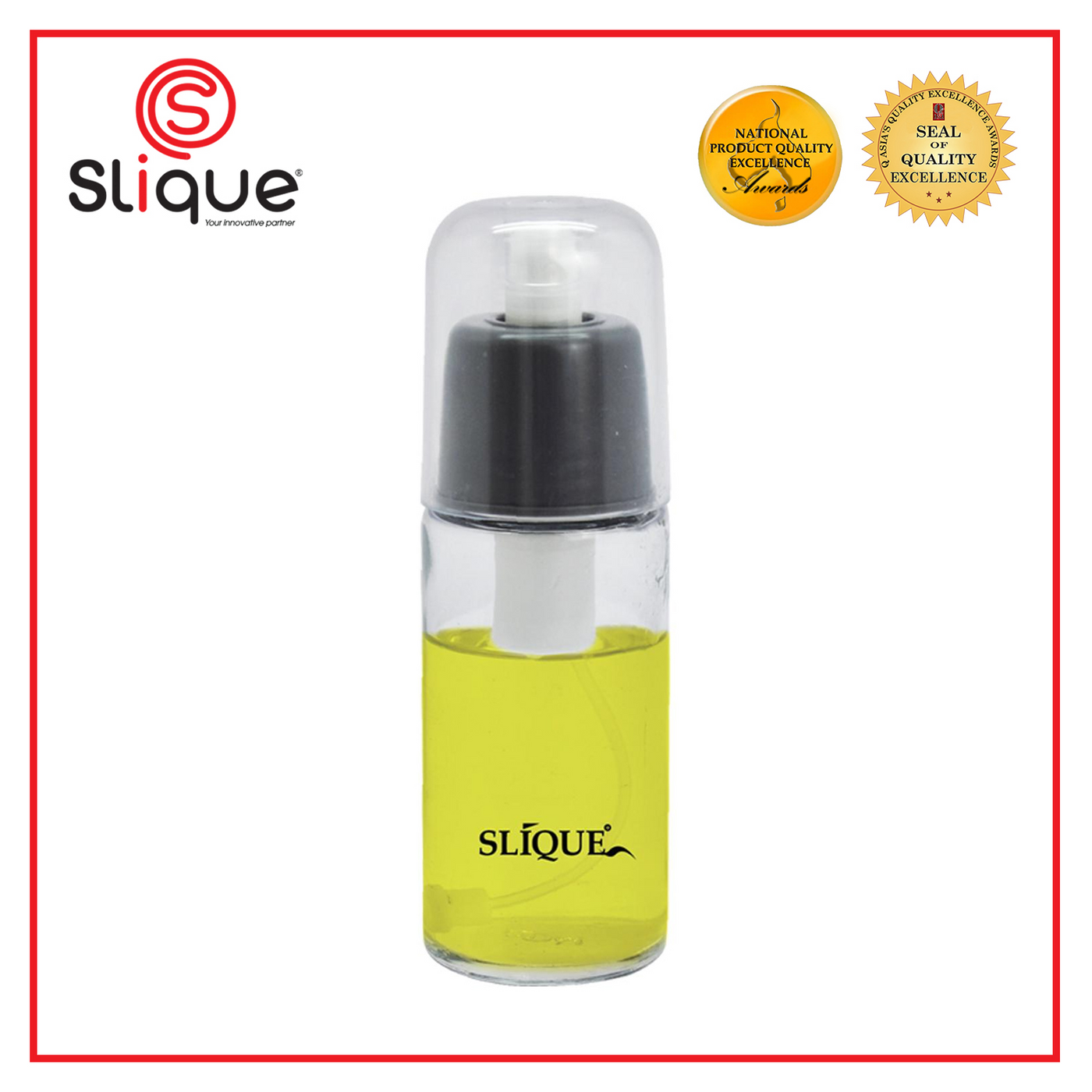 SLIQUE Premium Borosilicate Glass Oil & Vinegar Sprayer Spill Proof 160ml