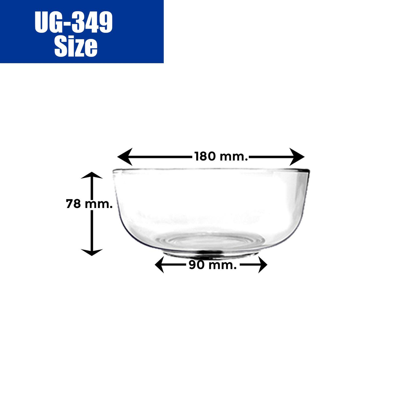 UNION GLASS Thailand Premium Clear Glass Bowl 1320 ml | 7 oz | 7" Set of 6