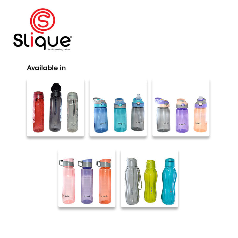 SLIQUE PP Sports Water Bottle BPA Free Set of 3 650ml Modern Italian Design Amazing Gift Idea For Any Occasion!
