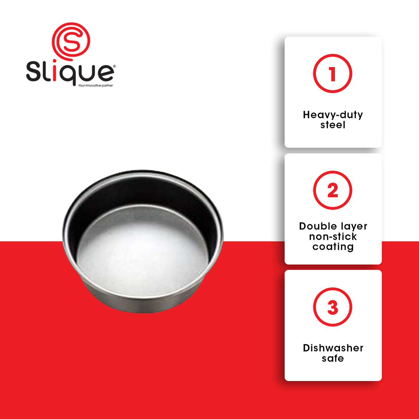 SLIQUE Premium Non-Stick Round Muffin Pan Oven Safe 16.5x16.5x3cm Baking Essentials Amazing Gift Idea For Any Occasion!