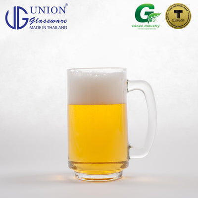 UNION GLASS Thailand Premium Clear Glass Beer Mug  Beer Lovers 380ml Set of 6