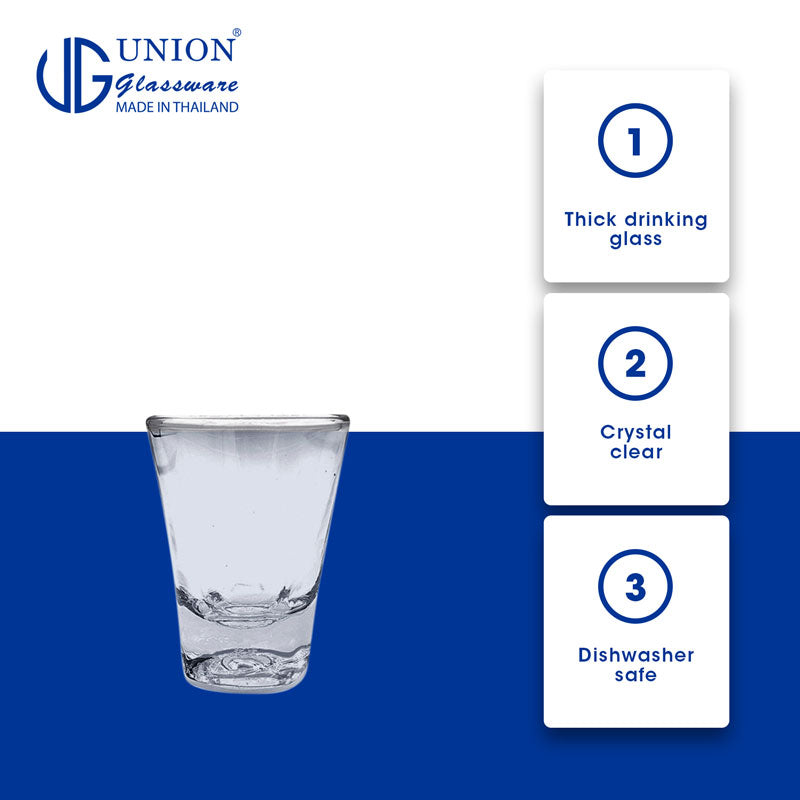 UNION GLASS Thailand Premium Clear Glass Shot Glass 63ml | 2oz Set of 6 Amazing Gift Idea For Any Occasion!