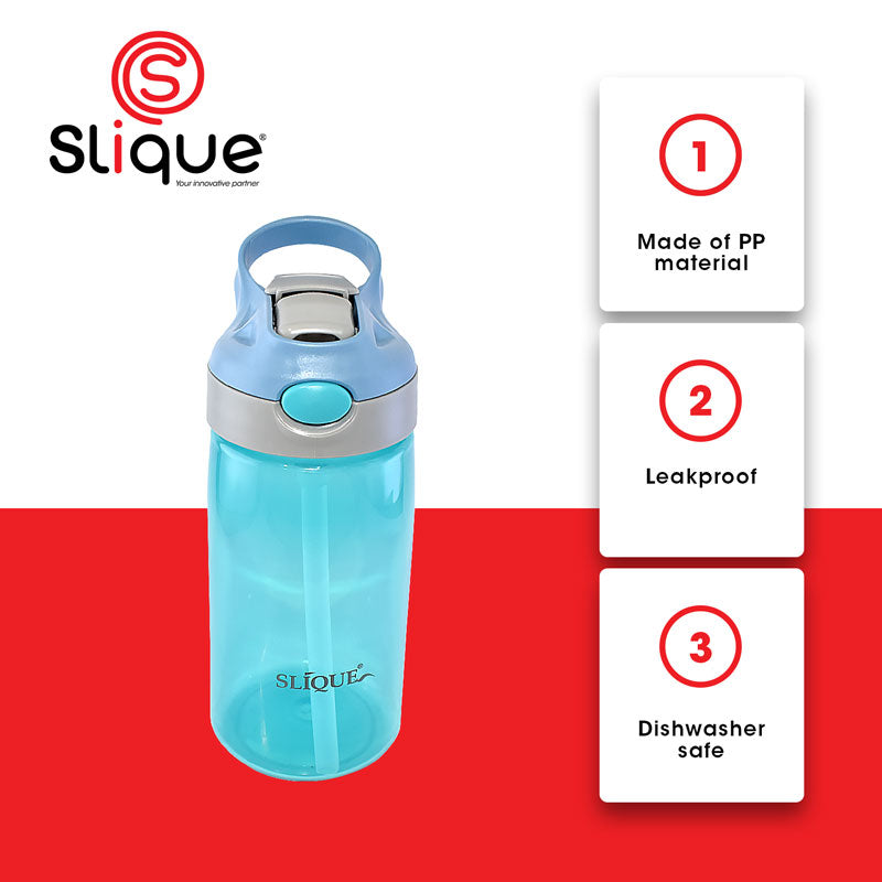 SLIQUE PP Sports Water Bottle BPA Free Set of 3 500ml | 0.5L  Modern Italian Design Amazing Gift Idea For Any Occasion! (Boy)