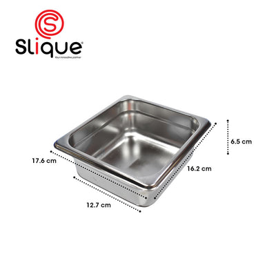 SLIQUE Premium Stainless Steel 1x6 Food Pan 21cm Amazing Gift Idea For Any Occasion!