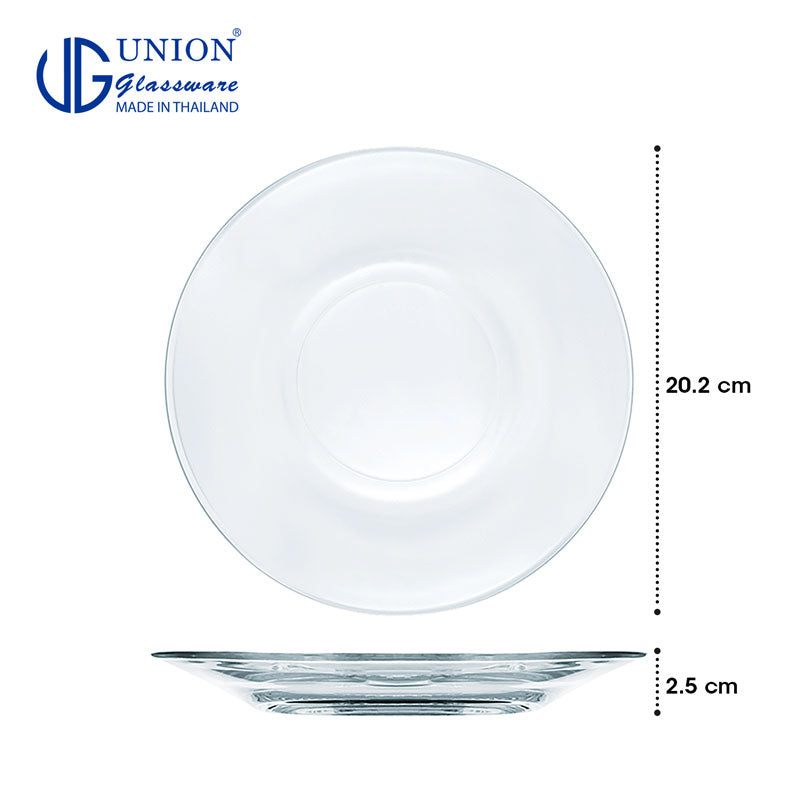 UNION GLASS Thailand Premium Clear Glass Saucer 355ml Set of 6