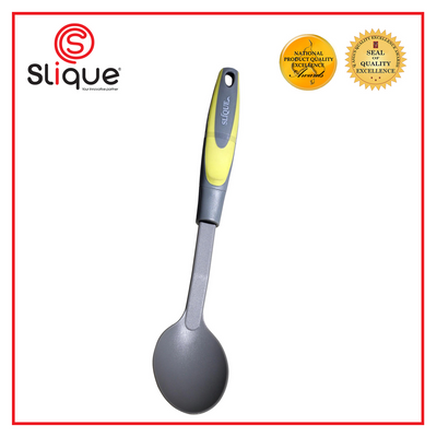 SLIQUE Premium Nylon Spoon TPR Silicone Handle Kitchen Essentials Amazing Gift Idea For Any Occasion! (Green)