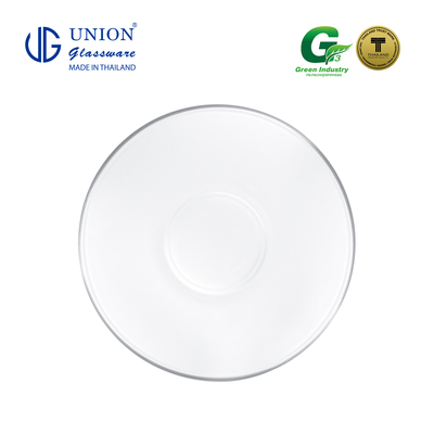 UNION GLASS Thailand Premium Clear Glass Saucer 140 ml |  4.7 oz | 6" Set of 6 Amazing Gift Idea For Any Occasion!