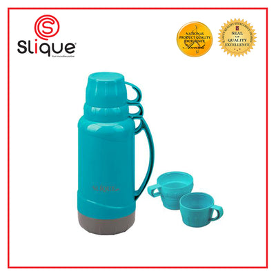 SLIQUE Premium Vacuum Flask with 2Cups 1800ml Amazing Gift Idea For Any Occasion! (Aqua Green)