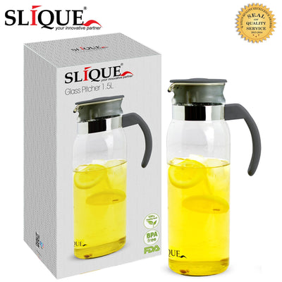 SLIQUE Premium Glass Bottle w/ Cover Pitcher 1500mL